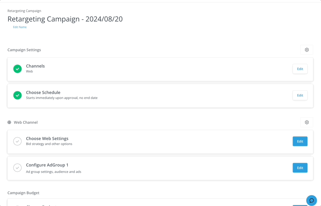 3. Next, configure your Web channel. Click Edit to choose set up your bid strategy..gif