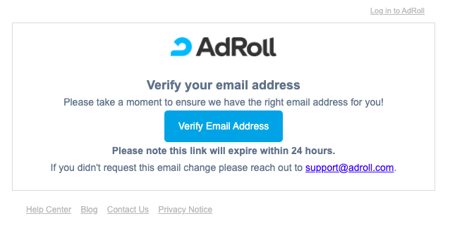 Email Verification Changing Your Email Address Adroll Help Center